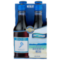 Barefoot Merlot Wine - 187.5 ml - 4 Count