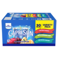 Capri Sun Juice Drink Blend, Fruit Punch/Strawberry Kiwi/Pacific Cooler, Variety Pack - 30 Each