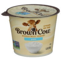 Brown Cow Plain Yogurt Non-Gmo Whole Milk Single Serve - 5.3 Ounce