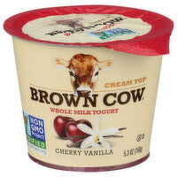 Brown Cow Non-Gmo Whole Milk Yogurt Single Serve Cherryvanilla - 5.3 Ounce