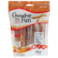 Good 'N' Fun Snack For All Dogs, Small Rolls, Triple Flavor, 8 Pack - 1.05 Ounce - 8 Count