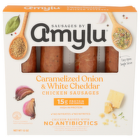 AMYLU FOODS Sausages Ckn Crm Onn Chd - 12 Ounce