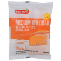 Brookshire's Natural Cheese Medium Cheddar Snack Pack - 0.75 Ounce - 10 Count