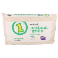Super 1 Foods Enriched Medium Grain White Rice - 20 Pound