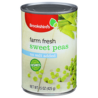 Brookshire's No Salt Added Farm Fresh Sweet Peas - 15 Ounce