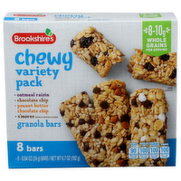 Brookshire's Oatmeal Raisin • Chocolate Chip • Peanut Butter • S'mores Chewy Variety Pack Granola Bars - 0.838 Ounce - 8 Count