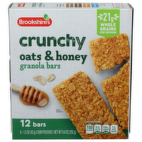 Brookshire's Oats & Honey Crunchy Granola Bars - 0.742 Ounce - 12 Count