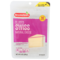 Brookshire's Natural Cheese Swiss Sliced - 0.8 Ounce - 10 Count