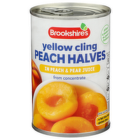 Brookshire's Yellow Cling Peach Halves In Peach & Pear Juice - 15 Ounce