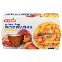 Brookshire's In 100% Fruit Juice Yellow Cling Diced Peaches - 0.25 Pound - 4 Count