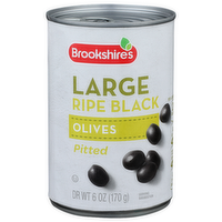 Brookshire's Ripe Black Large Pitted Olives - 6 Ounce
