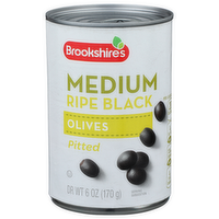 Brookshire's Medium Ripe Black Olives, Pitted - 6 Ounce