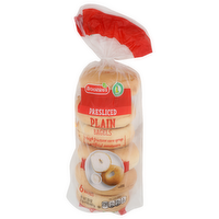 Brookshire's Presliced Plain Bagels - 3.333 Ounce - 6 Count