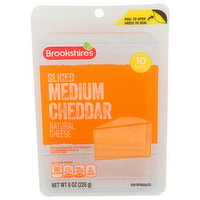 Brookshire's Natural Cheese Medium Cheddar Sliced - 0.8 Ounce - 10 Count