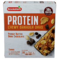 Brookshire's Peanut Butter Dark Chocolate Protein Chewy Granola Bars - 1.42 Ounce - 5 Count