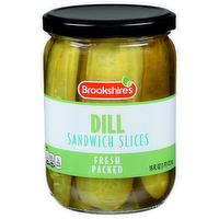 Brookshire's Sandwich Slices Dill Pickles - 16 Fluid Ounce