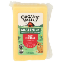 ORGANIC VALLEY Unflavored Cheese Block, Grassmilk Raw Cheddar - 8 Ounce