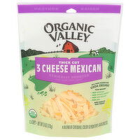 ORGANIC VALLEY Unflavored Cheese, Thick Cut Shreds, 3 Mexican - 6 Ounce