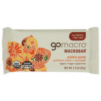 GOMACRO Sunflower Butter + Chocolate Certified Usda Organic, Vegan, Gluten-Free Nutritional Bar Macrobar - 2.3 Ounce