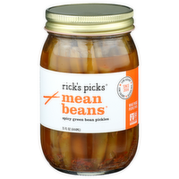 Rick's Picks Spicy Green Bean Pickles Mean Beans - 15 Fluid Ounce