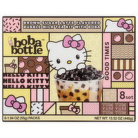 A-Sha Hello Kitty Brown Sugar Bubble Milk Tea With Boba - 1.94 Ounce - 8 Count
