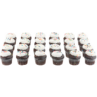 Chocolate Cupcakes With White Icing - 24 Count