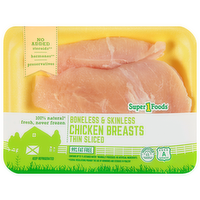 Super 1 Foods Boneless Skinless Thin Sliced Chicken Breasts - Avg 1.10 Lbs