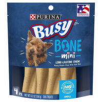 Busy Dog Treats, Mini Bone, Small, 4 Pack