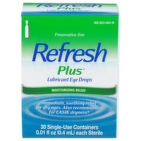 Refresh Plus Lubricant Eye Drops - 0.01 Fluid Ounce - 30 Count
