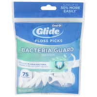 Oral-B Glide Mint Flavor Bacteria Guard Floss Picks - 75 Count
