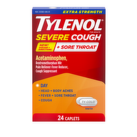 Tylenol Extra Strength Severe Cough + Sore Throat Day - 24 Count