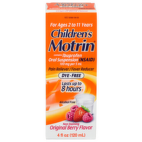 Children's Motrin Original Berry Flavor Non-Staining Pain Reliever Fever Reducer - 4 Fluid Ounce