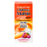Motrin Children's Oral Suspension, Dye-Free Berry - 8 Ounce