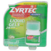 Zyrtec Liquid Gels Allergy Indoor + Outdoor Allergies - 25 Count