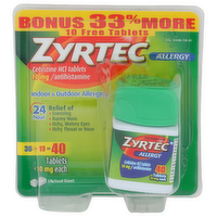 ZYRTEC Allergy Indoor + Outdoor Allergies - 40 Count