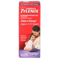 Tylenol Grape Flavor Pain Reliever-Fever Reducer - 4 Fluid Ounce