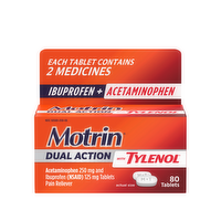 Motrin Dual Action With Tylenol, Ibuprofen & Acetaminophen - 80 Count