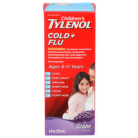 Children's Tylenol Grape Cold + Flu - 4 Fluid Ounce