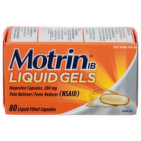 Motrin Ib Liquid Gels Ibuprofen Capsules - 80 Count