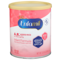 Enfamil A.R. Spit Up Baby Formula is specially formulated with a thicker consistency clinically proven to reduce spit up by over 50%* while providing complete nutrition for your infant up to 12 months, unlike just adding rice cereal to formula. - 12.9 Ounce