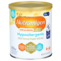 Enfamil Nutramigen LGG Infant Formula is a hypoallergenic formula for babies with cow's milk allergy. If your baby is struggling to sleep, has excessive gas, and cries for more than three hours a day, she may be experiencing colic due to a cow’s milk allergy. - 12.6 Ounce