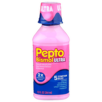 Pepto Bismol Ultra Bismuth Subsalicylate Upset Stomach Relieverantidiarrheal - 12 Fluid Ounce
