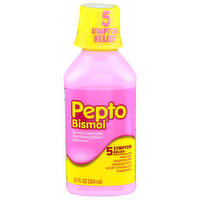 Pepto Bismol Bismuth Subsalicylate Upset Stomach Reliever Antidiarrheal - 12 Fluid Ounce