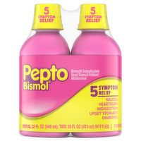 Pepto Bismol Bismuth Subsalicylate Original Liquid 5 Symptom Relief - 32 Ounce