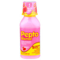 Pepto Bismol Cherry Bismuth Subsalicylate Upset Stomach Relieverantidiarrheal - 8 Fluid Ounce