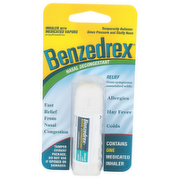 Benzedrex Inhaler With Medicated Vapors Nasal Decongestant - 1 Count