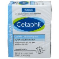 Cetaphil Dry To Normal, Sensitive Skin Gentle Cleansing Bar - 4.5 Ounce - 3 Count