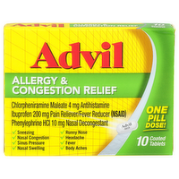 Advil Allergy & Congestion Relief - 10 Count