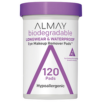 Almay Alm Eye Makeup Remover Pads Biodegradable Longwear & Waterproof - 120 Count