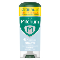 Mitchum Mitch Triple Odor Defense Gel m Unscented 3.4ozx2 - 3.4 OUNCE
